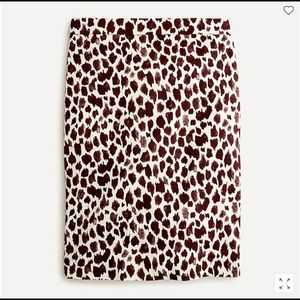 NWT J.Crew No.2 pencil skirt in giraffe-print bi-stretch cotton